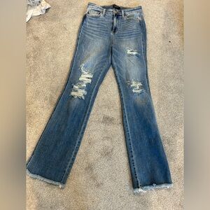 Distressed Blue Jeans